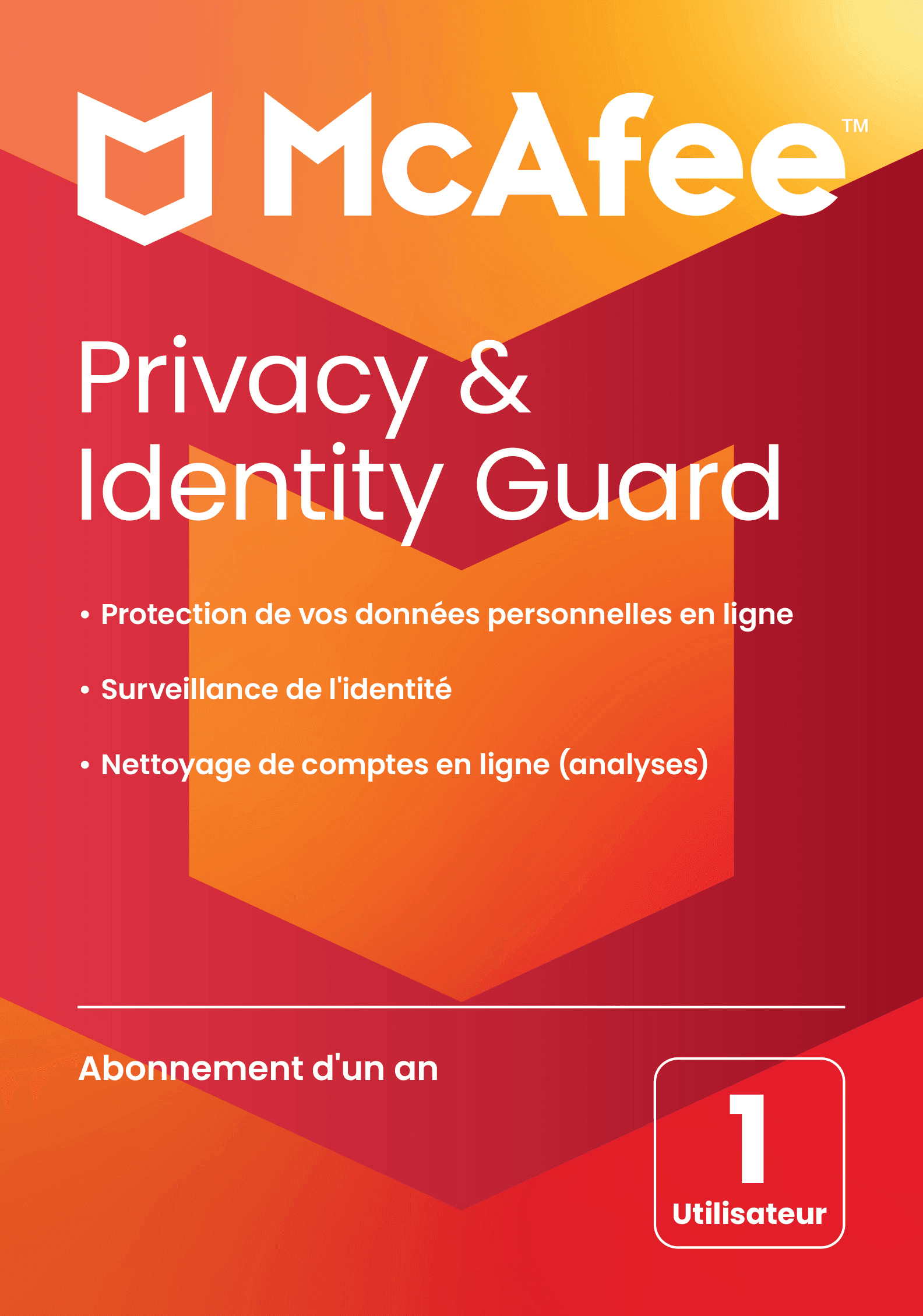McAfee Privacy & Identity Guard 2026 | Renouvellement automatique | 1 Appareil | 1 An | Boîte
