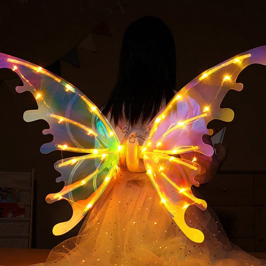 1 Pièce D'ailes De Papillon Électriques À Lumière Led Populaire, Décoration De Costume De Fête, Colorée Et Accrocheuse, Parfaite Pour Les