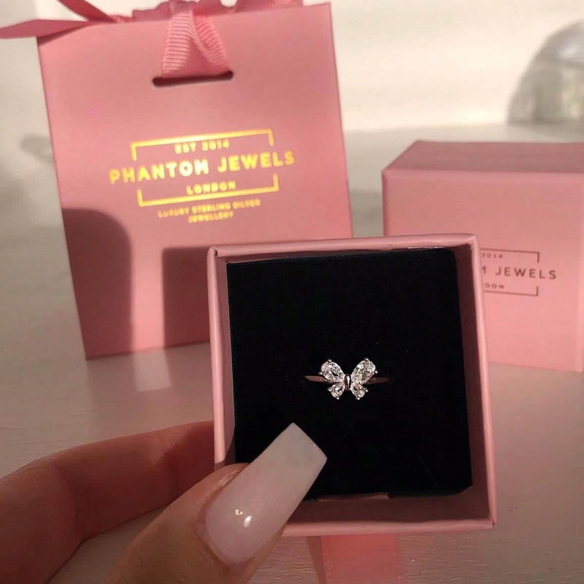 Bague De Mode Mignonne En Forme De Papillon Argenté Tendance 2023 Pour Femmes, Cadeau De Fête, Vente En Vrac De Bijoux R6930