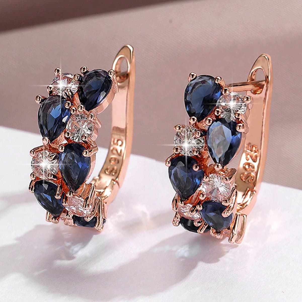 1 paire de boucles d'oreilles Monalisa Mul CZ pour femmes et filles, boucles d'oreilles en or pour mariage, bijoux cadeaux
