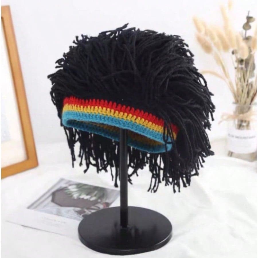 Chapeau de beanie hippie rétro cool, capuche de perruque de dreadlocks supplémentaire et accrocheuse, accessoire de scène pour cosplay,