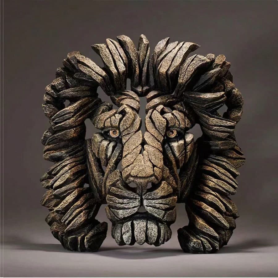 1 pièce Ornement de statue de lion en résine, sculpture accrocheuse pour l'entrée du salon, décoration créative de la maison