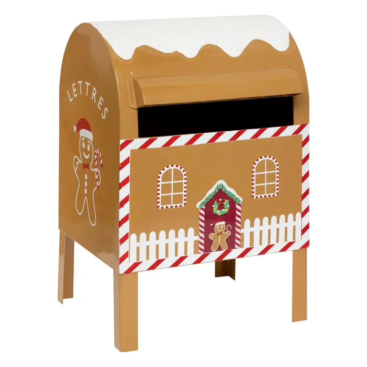Boîte aux Lettres de Noël Pain d'Épice 36cm Marron