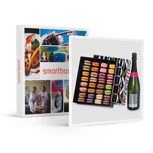 SMARTBOX - Coffret Cadeau Coffret signé Fauchon : 32 macarons avec bouteille de champagne livré à domicile-Gastronomie